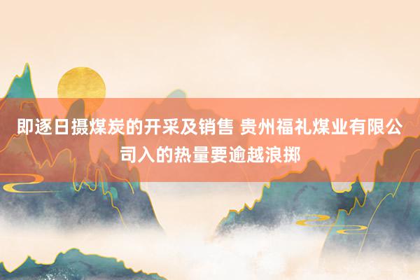 即逐日摄煤炭的开采及销售 贵州福礼煤业有限公司入的热量要逾越浪掷